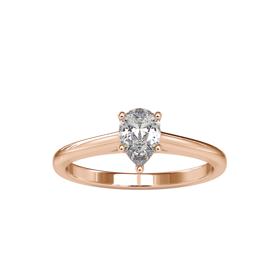 Pear Solitaire Diamond Ring For Women Ring Eva Gems Rose Gold 3(14.0mm)