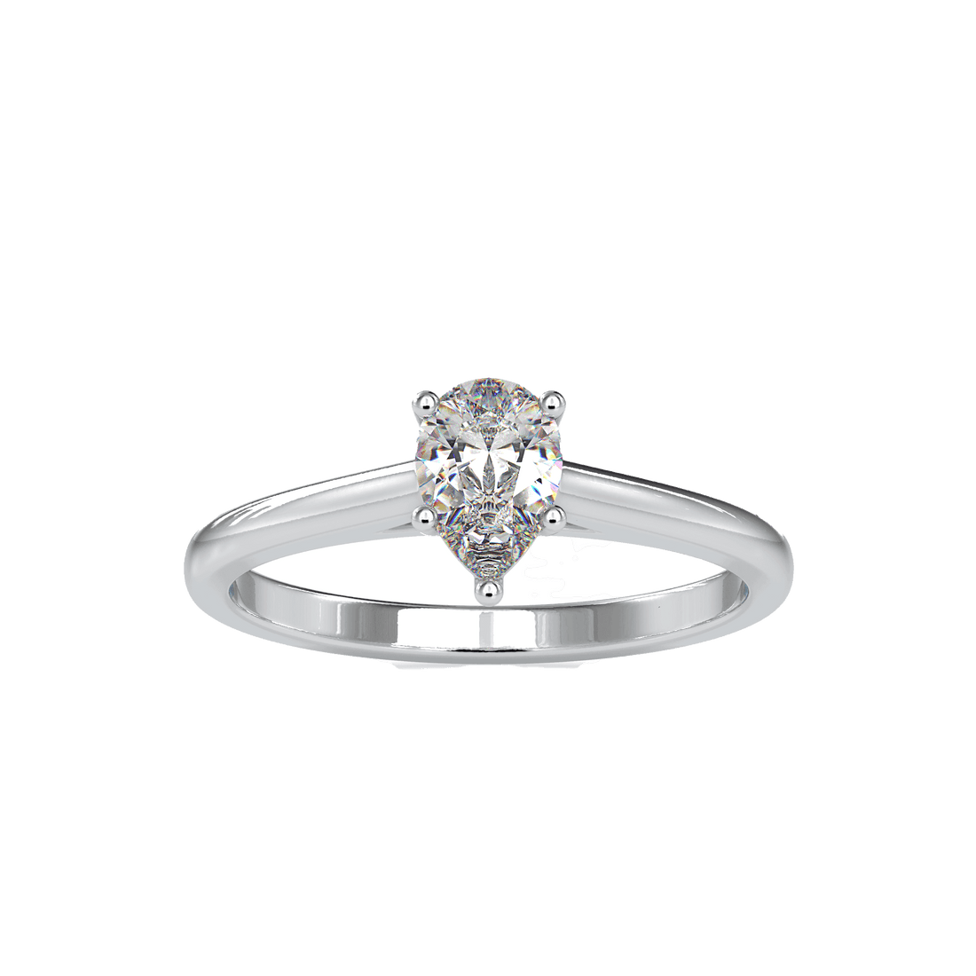 Pear Solitaire Diamond Ring For Women Ring Eva Gems White Gold 3(14.0mm)