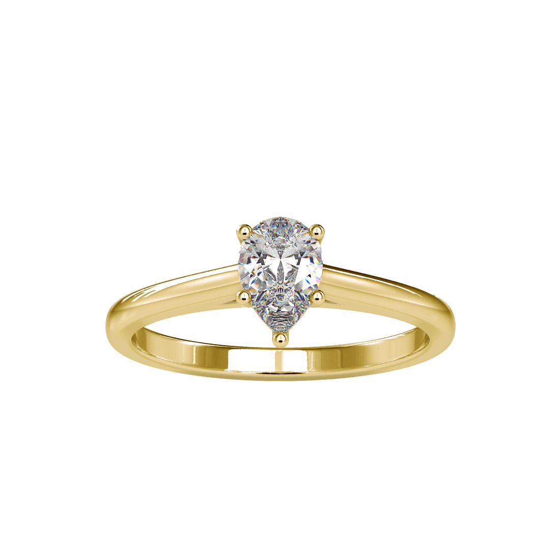Pear Solitaire Diamond Ring For Women Ring Eva Gems Yellow Gold 3(14.0mm)