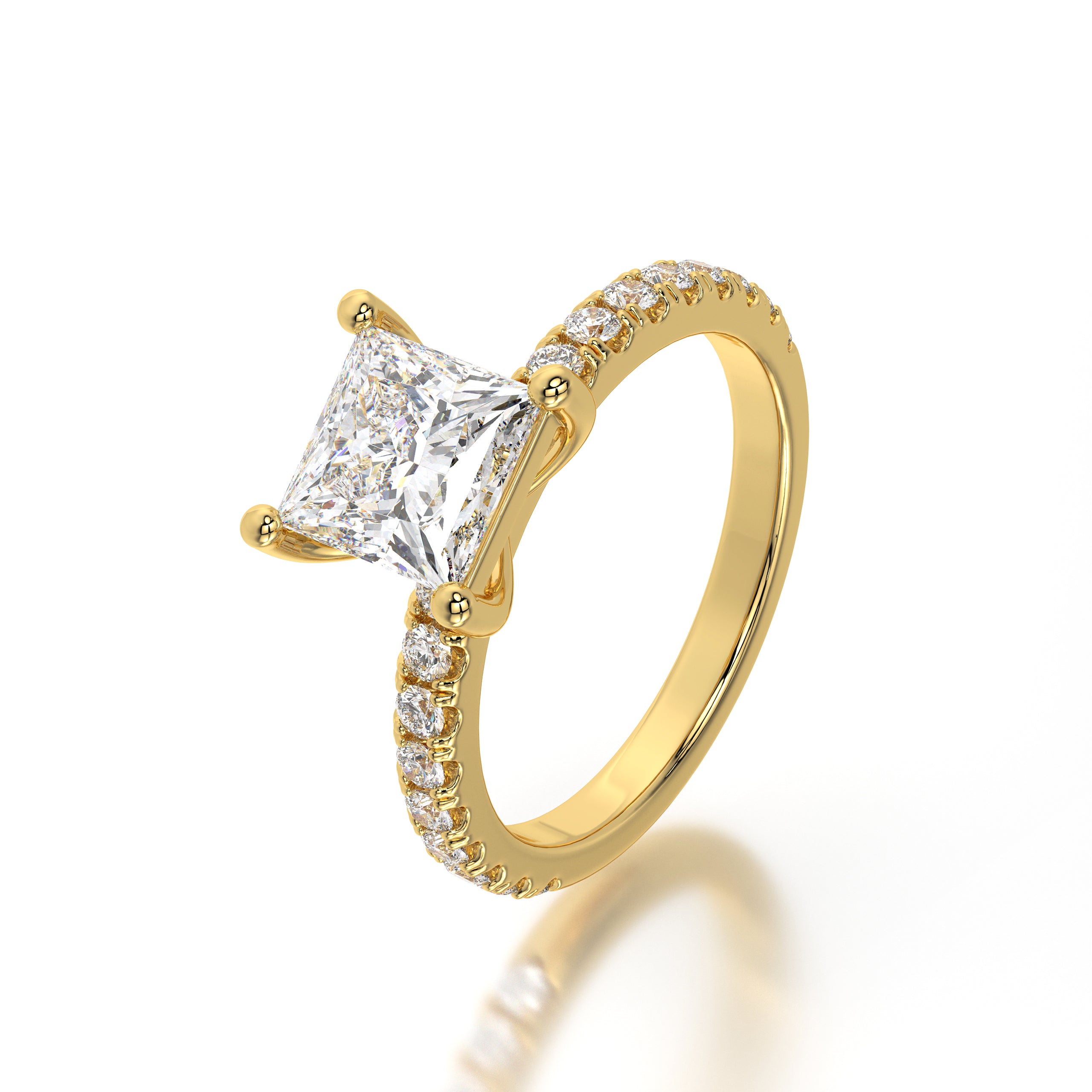 Princess Perfection: 1.85 ct Lab-Grown Solitaire Diamond Ring in 18K Gold