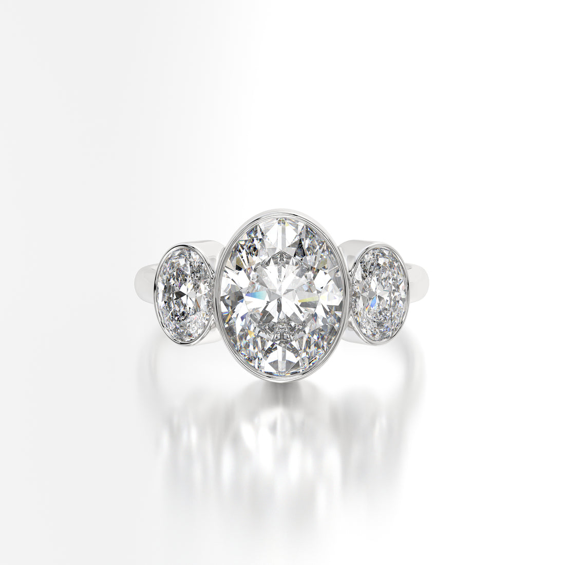 Modern Mosaic: 3.25 ct Oval Lab-Grown Diamond Ring in 18K Gold
