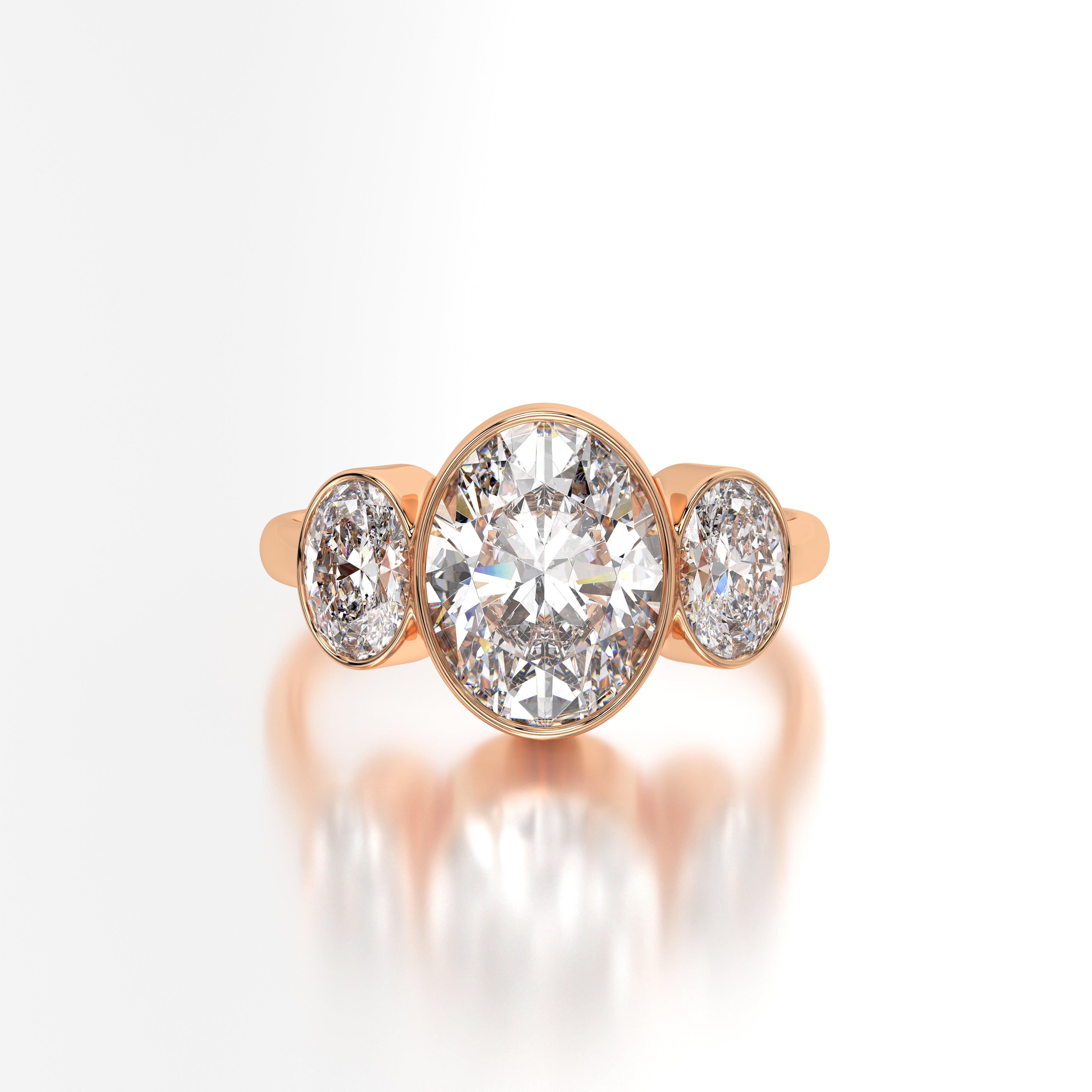 Modern Mosaic: 3.25 ct Oval Lab-Grown Diamond Ring in 18K Gold