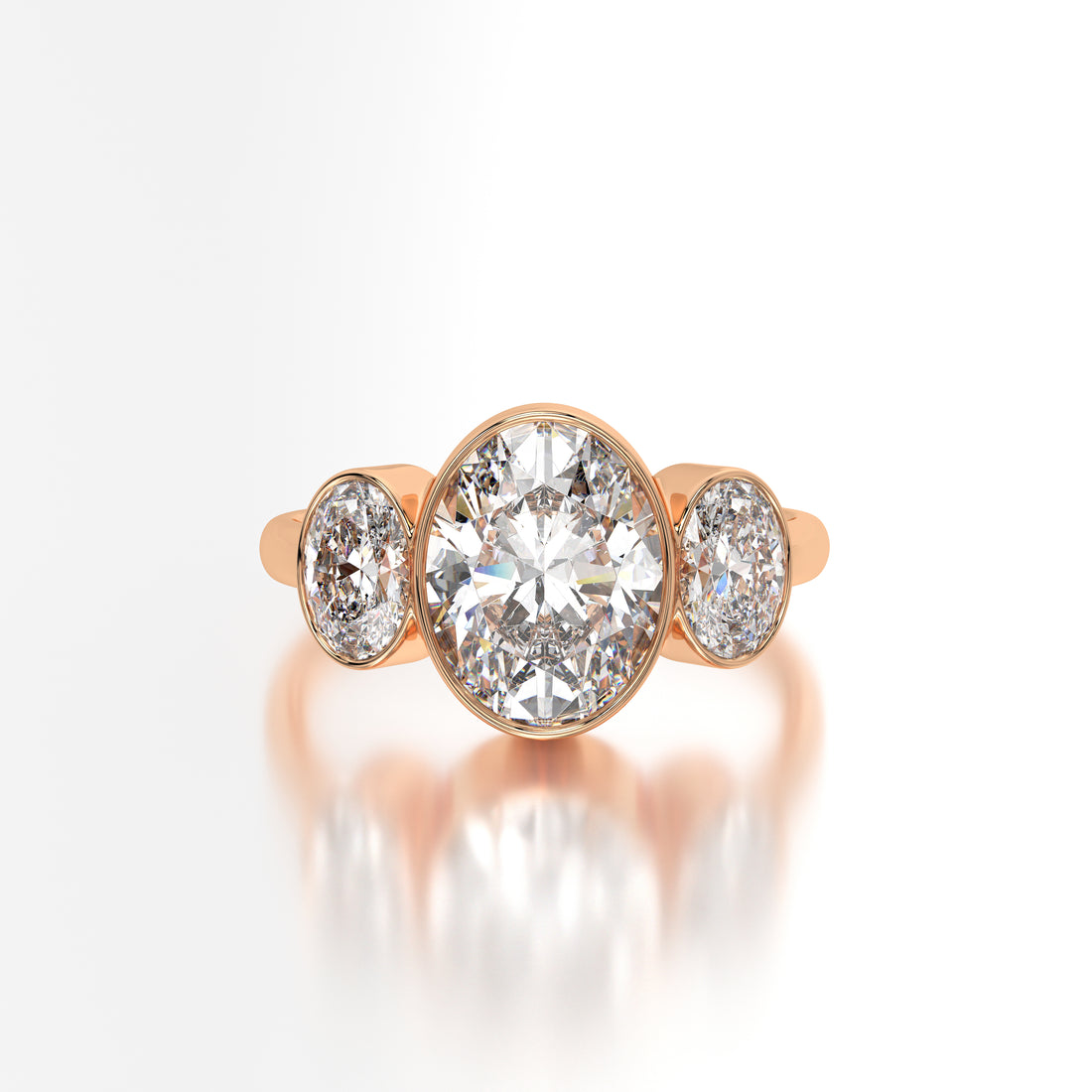 Modern Mosaic: 3.25 ct Oval Lab-Grown Diamond Ring in 18K Gold