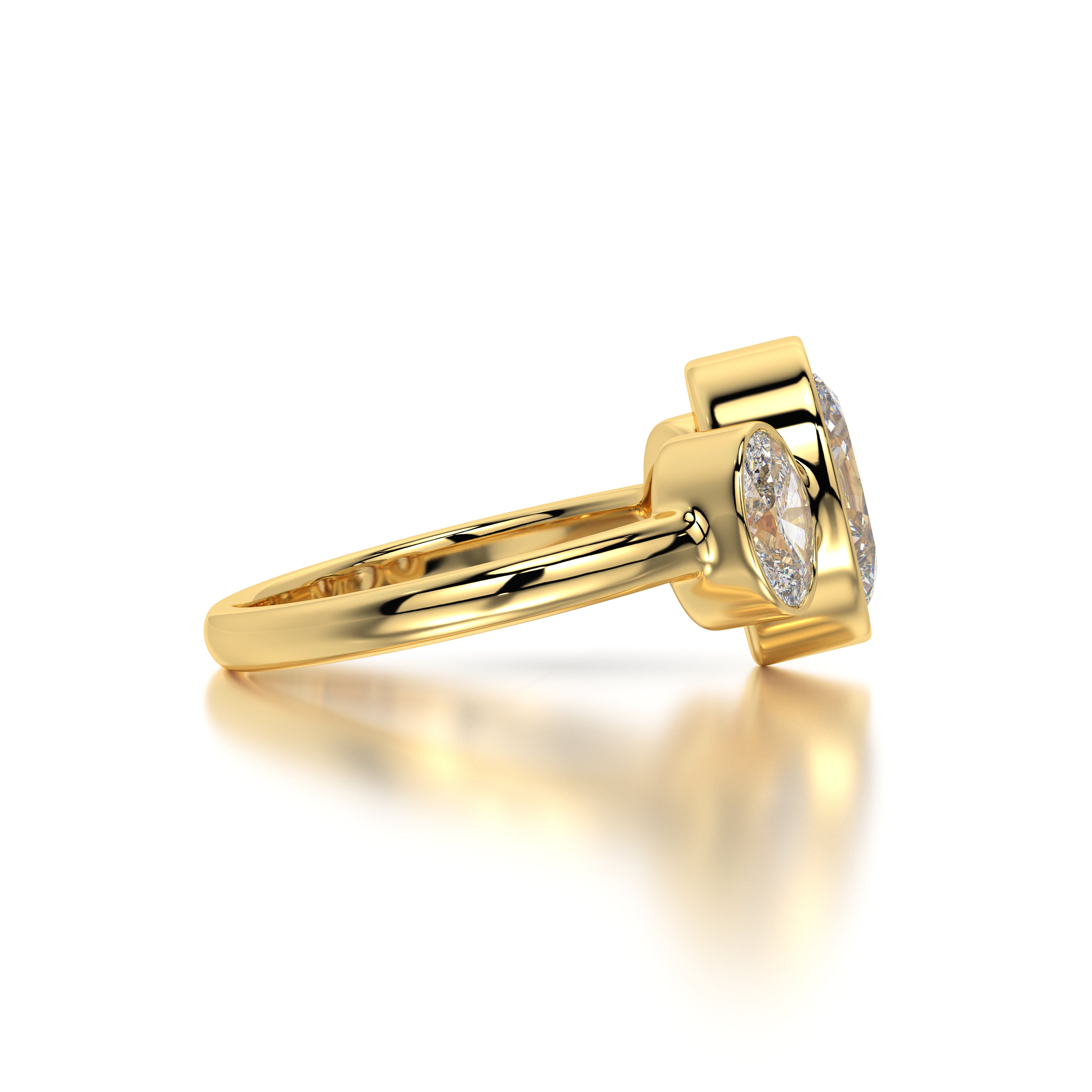 Modern Mosaic: 3.25 ct Oval Lab-Grown Diamond Ring in 18K Gold