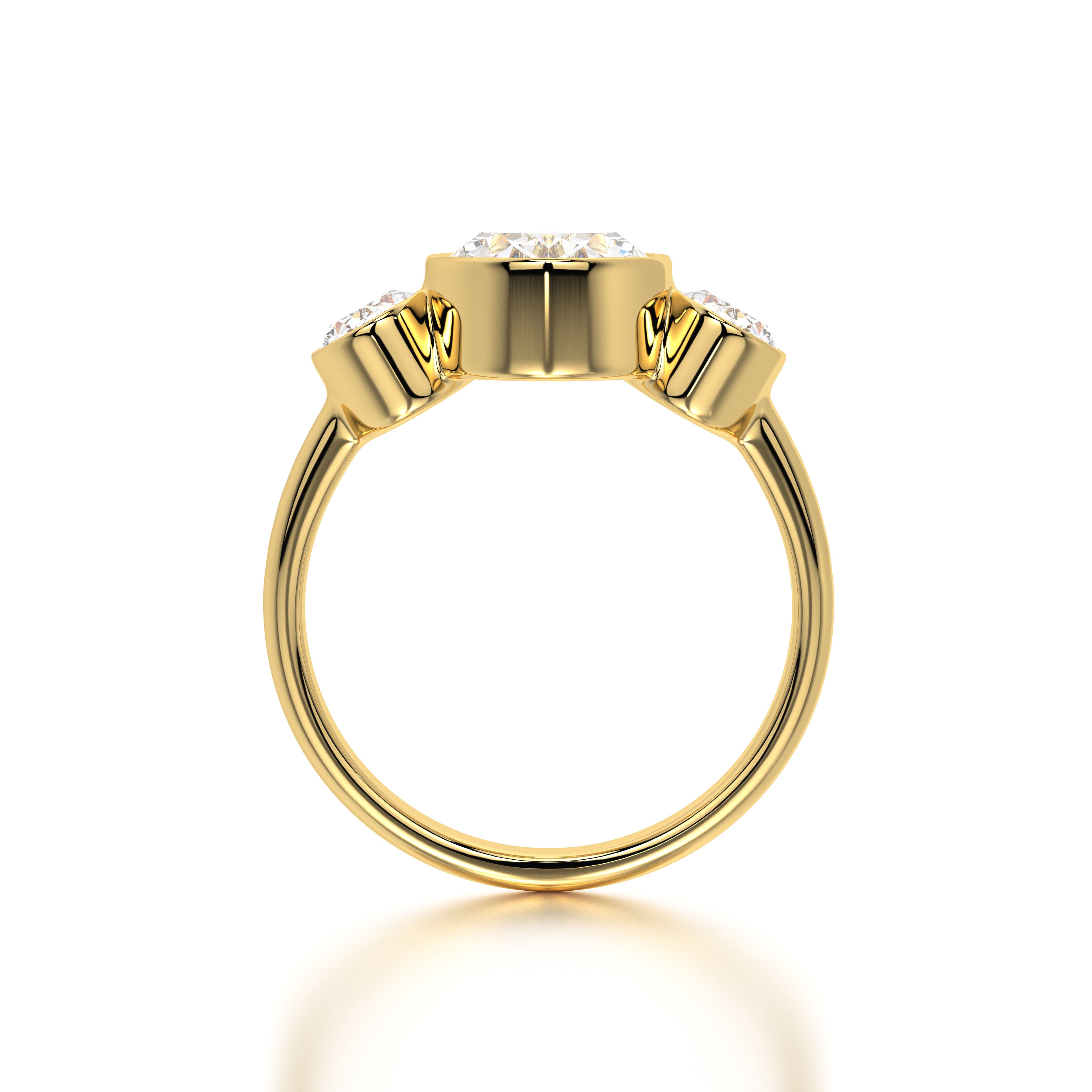 Modern Mosaic: 3.25 ct Oval Lab-Grown Diamond Ring in 18K Gold
