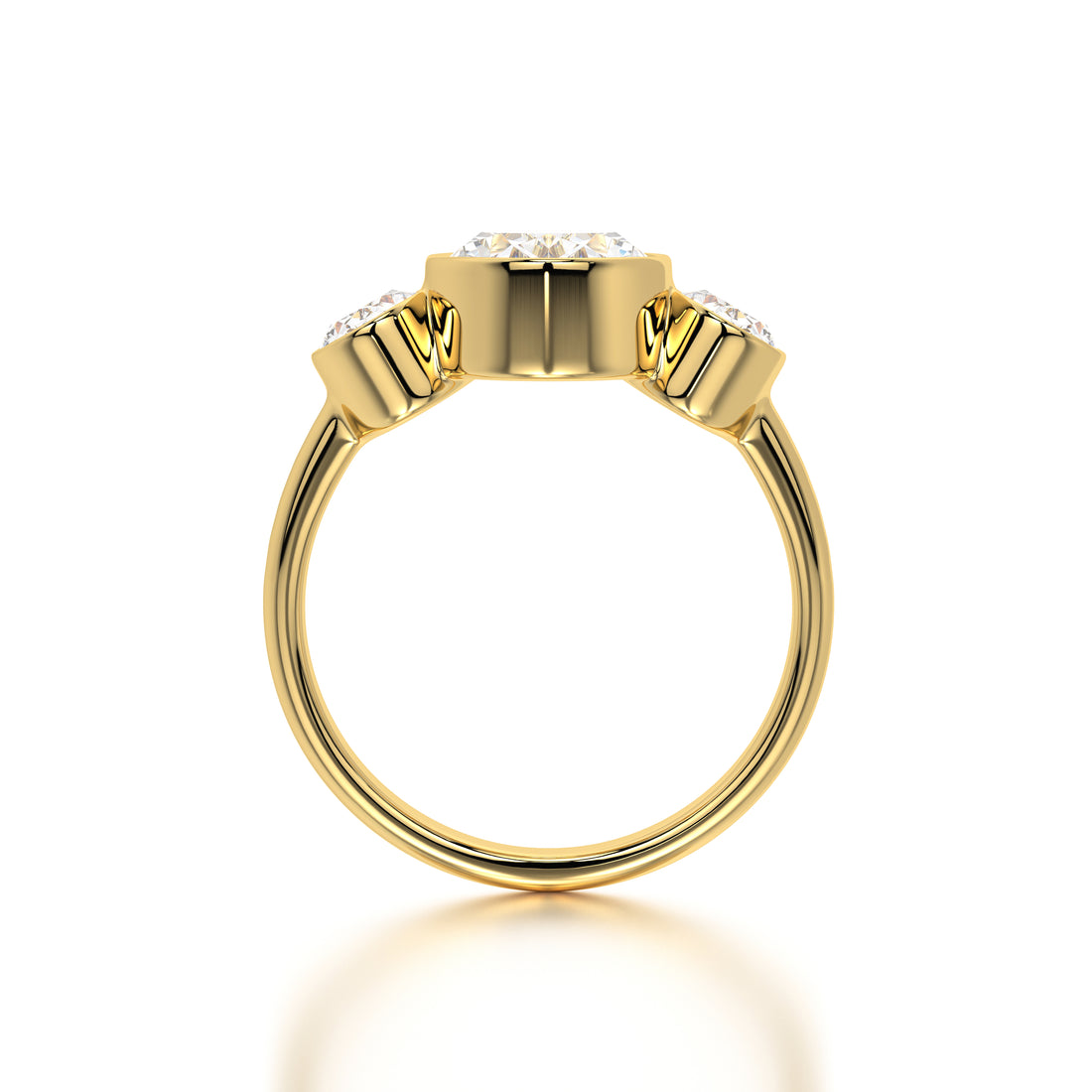 Modern Mosaic: 3.25 ct Oval Lab-Grown Diamond Ring in 18K Gold