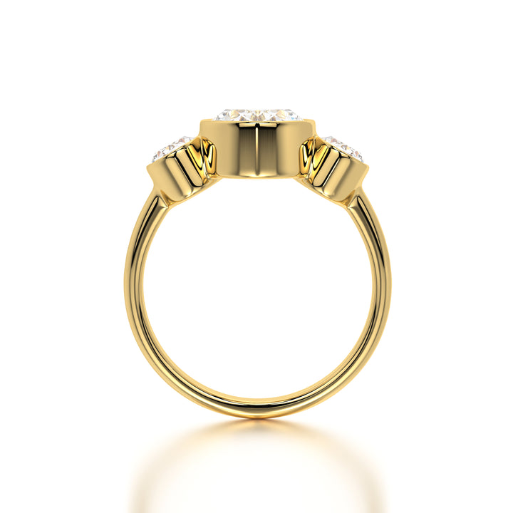 Modern Mosaic: 3.25 ct Oval Lab-Grown Diamond Ring in 18K Gold