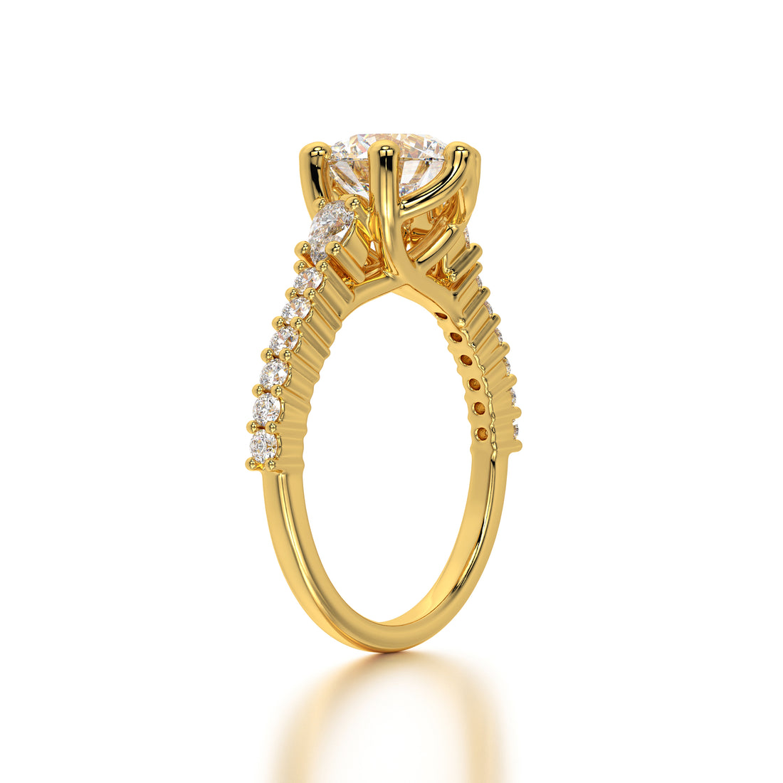 Classic Radiance: 1.75 ct Lab-Grown Round Diamond Engagement Ring in 18K Gold