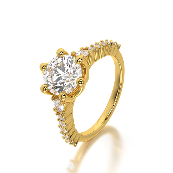 Classic Radiance: 1.75 ct Lab-Grown Round Diamond Engagement Ring in 18K Gold