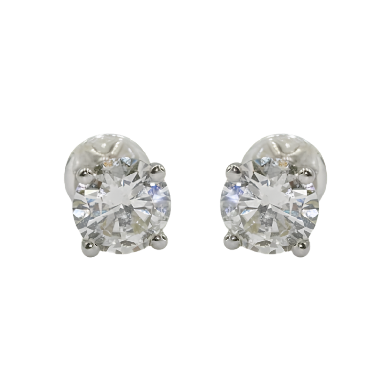 4 Prong Solitaire Diamond Earrings Luxury Custom Jewelry by EVA GEMS Dubai