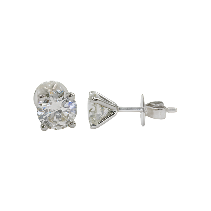 4 Prong Solitaire Diamond Earrings Luxury Custom Jewelry by EVA GEMS Dubai