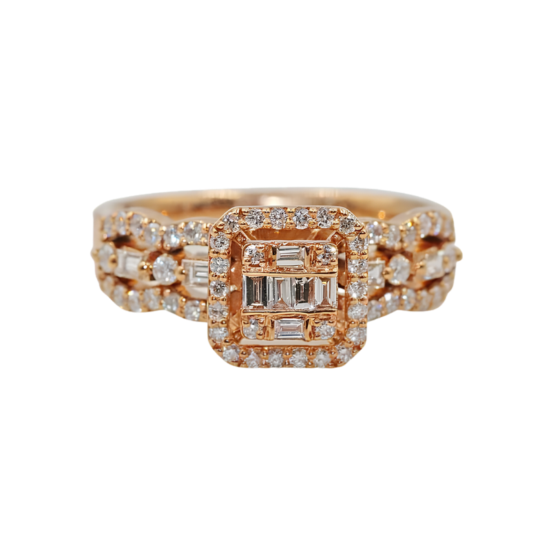 Attractive Baguette Twin Rings in Dubai | Elegant Designs by EVA GEMS
