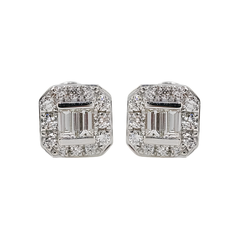 Baguette Cluster Diamond Earrings in Dubai | Luxury Jewelry by EVA GEMS