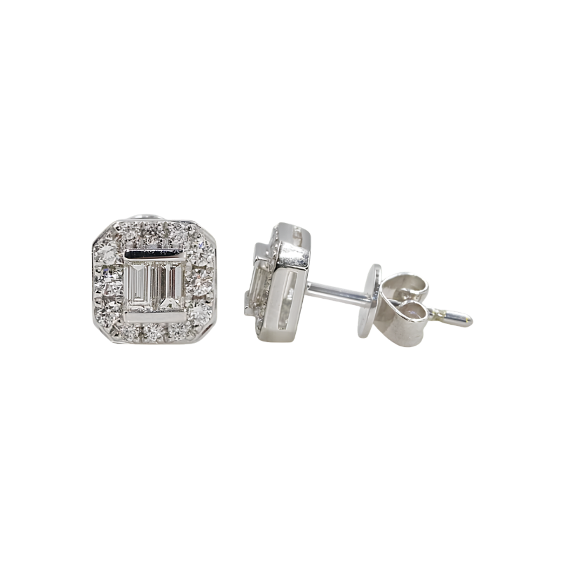 Baguette Cluster Diamond Earrings in Dubai | Luxury Jewelry by EVA GEMS