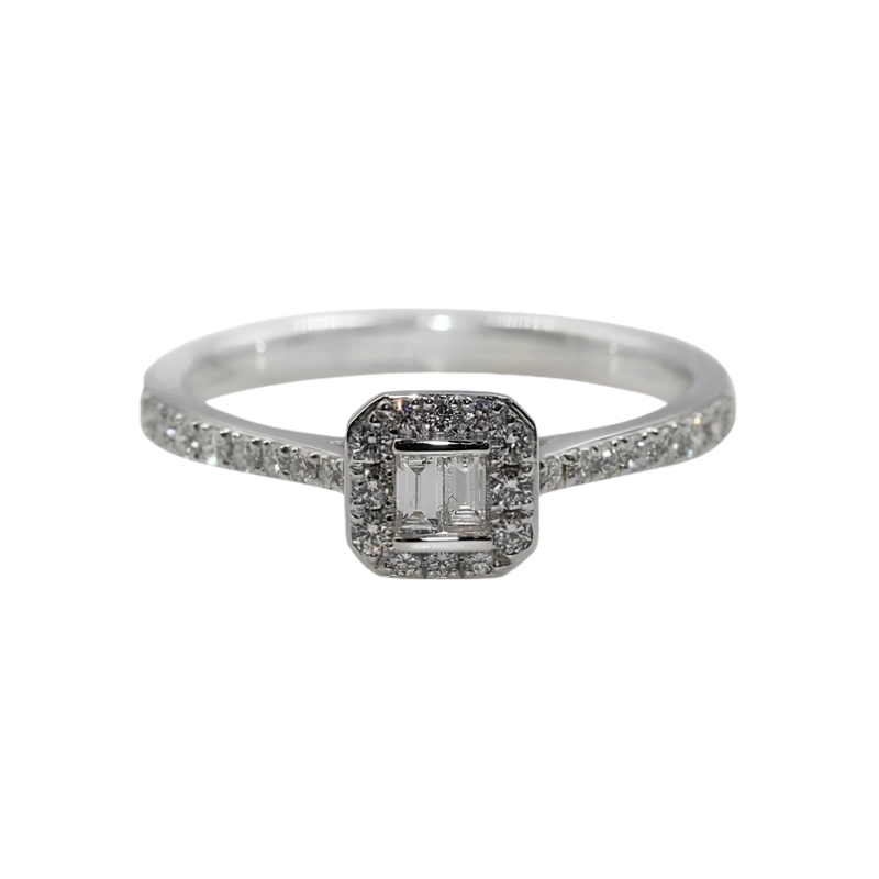 Beautiful Baguette Cluster Diamond Ring in Dubai | Elegant Designs by EVA GEMS