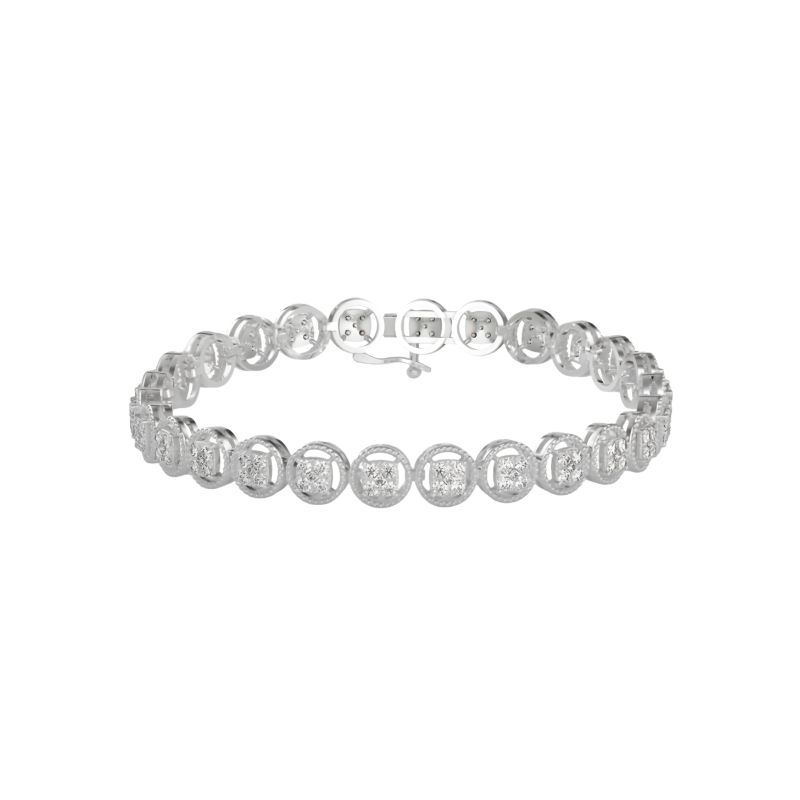 Buy Cluster Halo Diamond Bracelet For Women