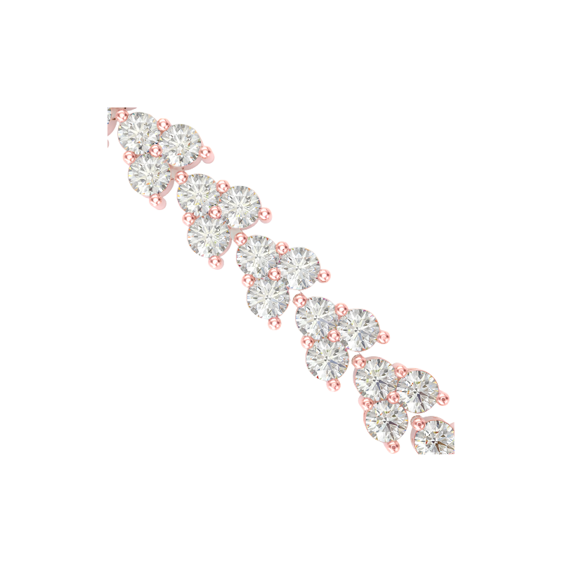 Cluster Trinity Leaf Diamond Bracelet For Women