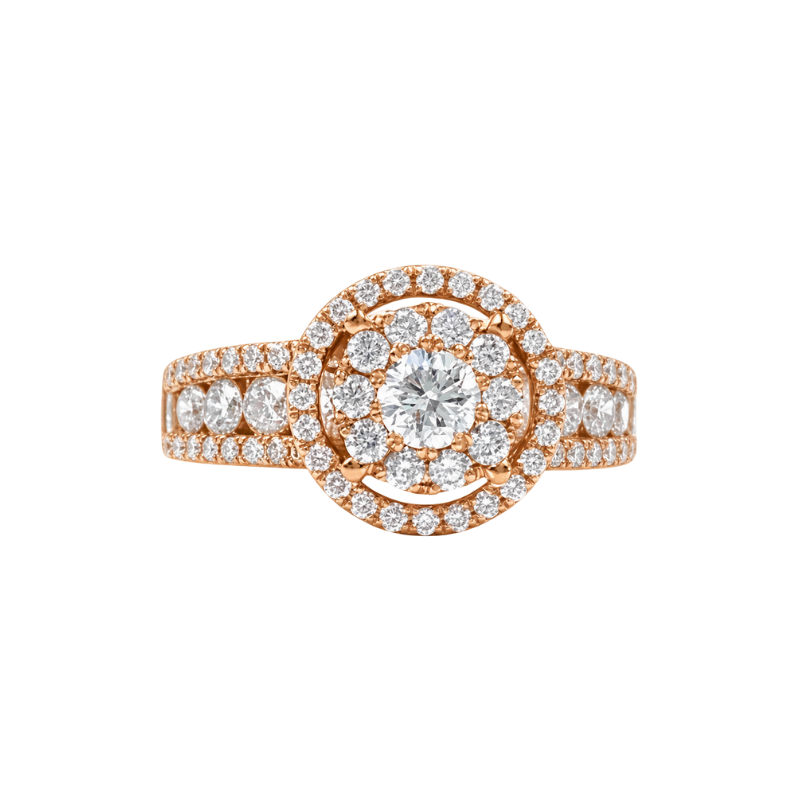 Rose Gold Half way Diamond Ring