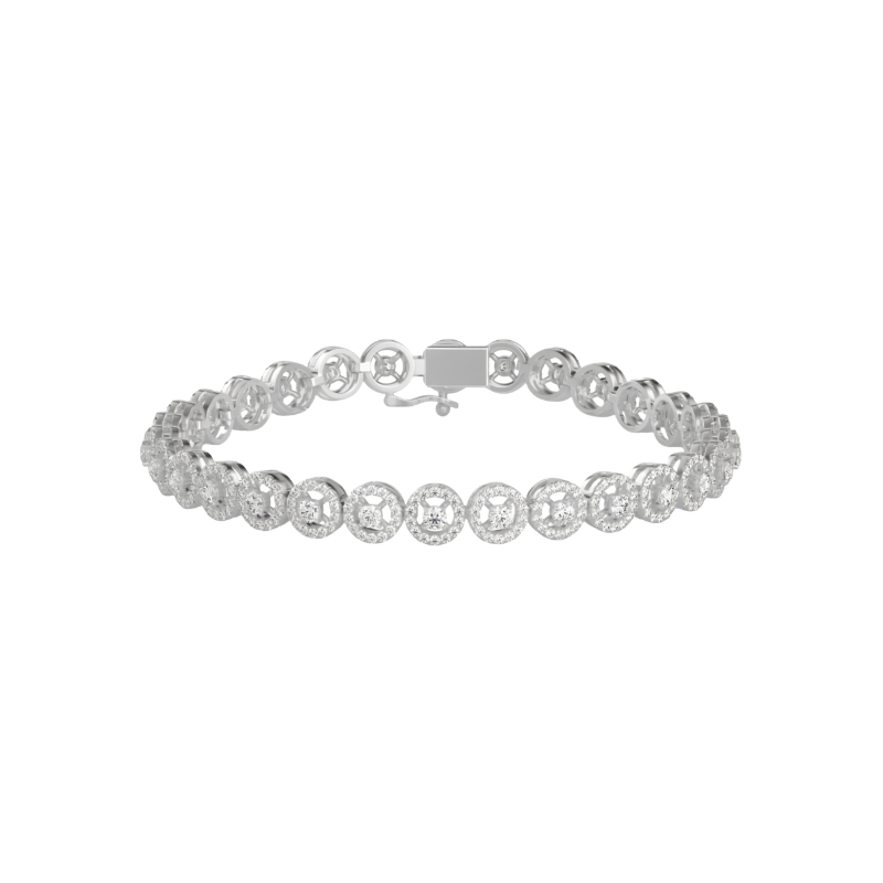 Diamond Halo Bracelet For Women