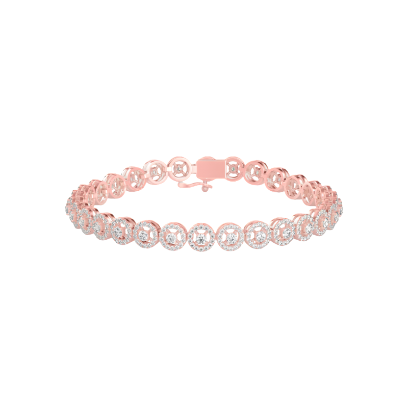 Diamond Halo Bracelet For Women