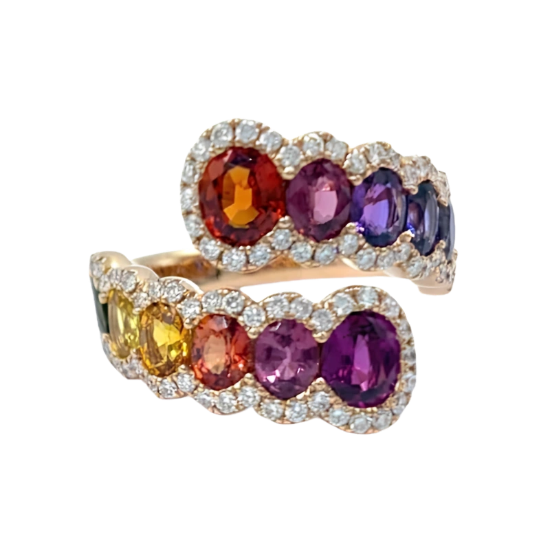 Multi-Color Sapphire Diamond Ring