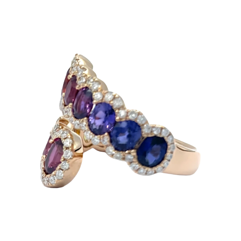 Multi-Color Sapphire Diamond Ring