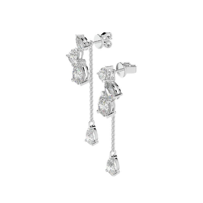 Timeless Elegance Pear-Cut Diamond Drop Earrings