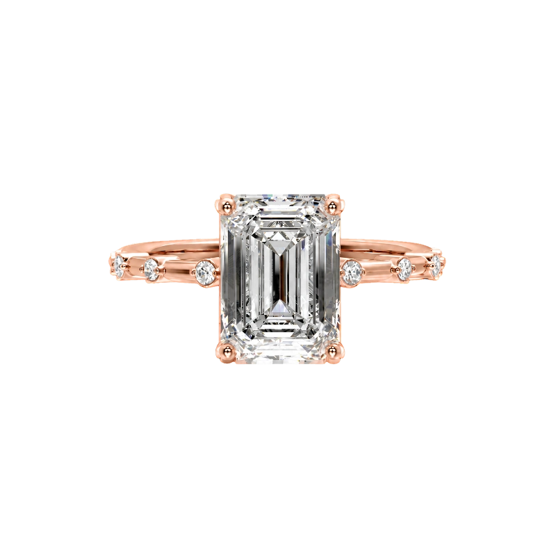 Emerald Starlight: 2.85 ct Lab-Grown Diamond Ring with Side Accents