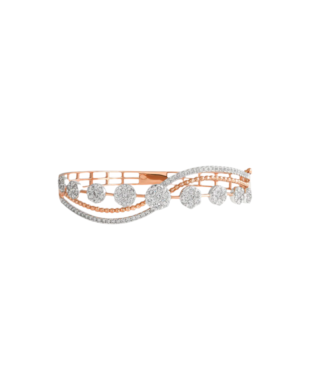 Dubai bespoke diamond jewelry, elegant bangle with 109 diamonds, best diamond bracelet Dubai, stylish diamond bangle UAE, handmade diamond bangle EVA GEMS