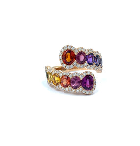 Buy Multi color sapphire diamond ring