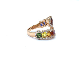 Buy Multi color sapphire diamond ring