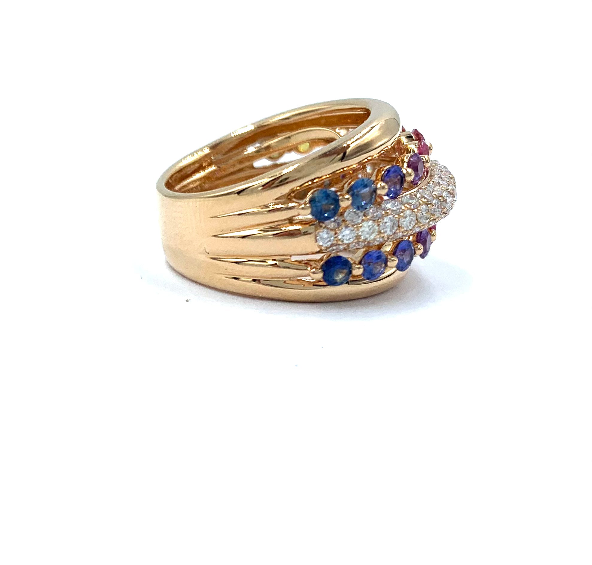 Multi Color. Sapphire Diamond Ring