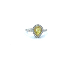 Pear shape Fancy Yellow Diamond Ring