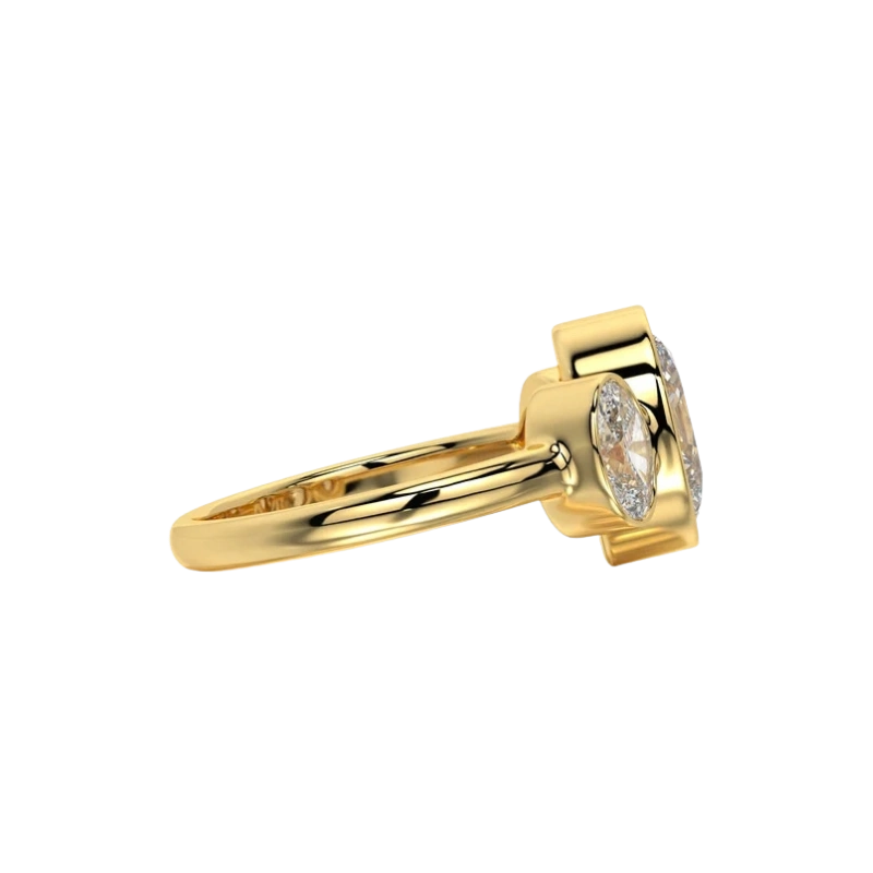 Modern Mosaic: 3.25 ct Oval Lab-Grown Diamond Ring in 18K Gold