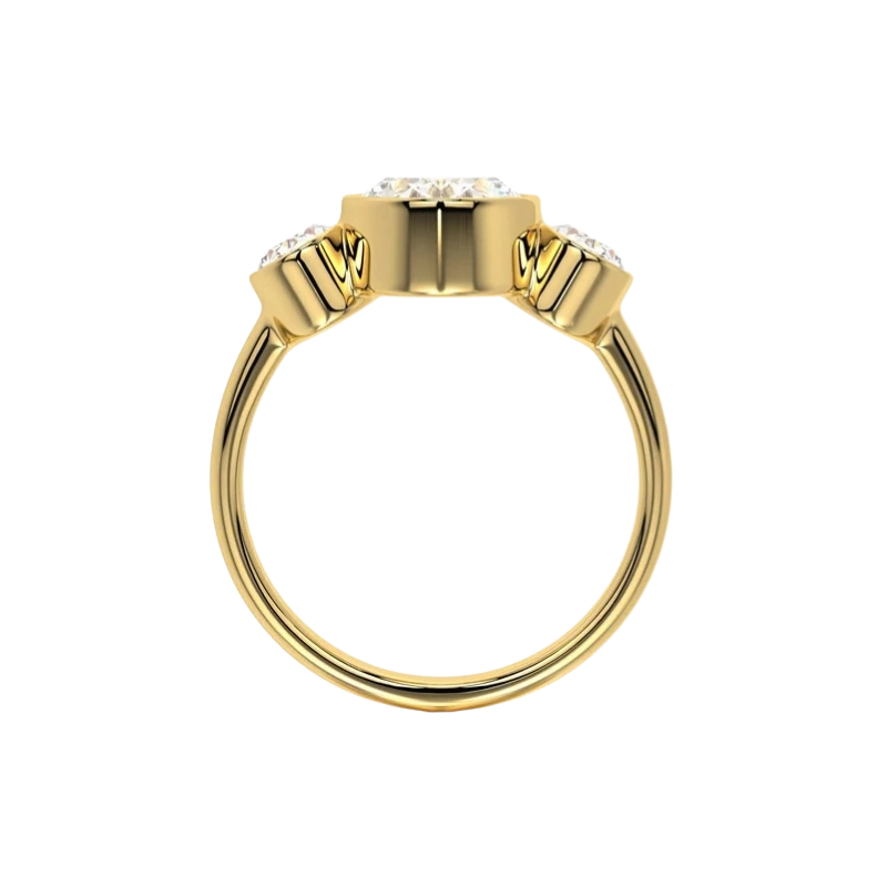 Modern Mosaic: 3.25 ct Oval Lab-Grown Diamond Ring in 18K Gold