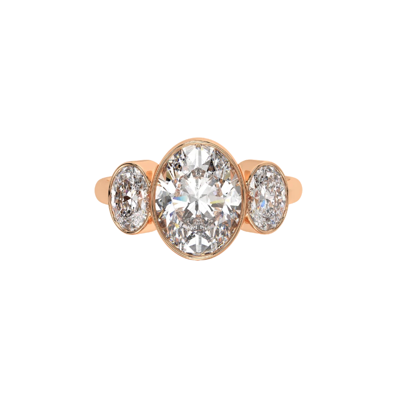 Modern Mosaic: 3.25 ct Oval Lab-Grown Diamond Ring in 18K Gold
