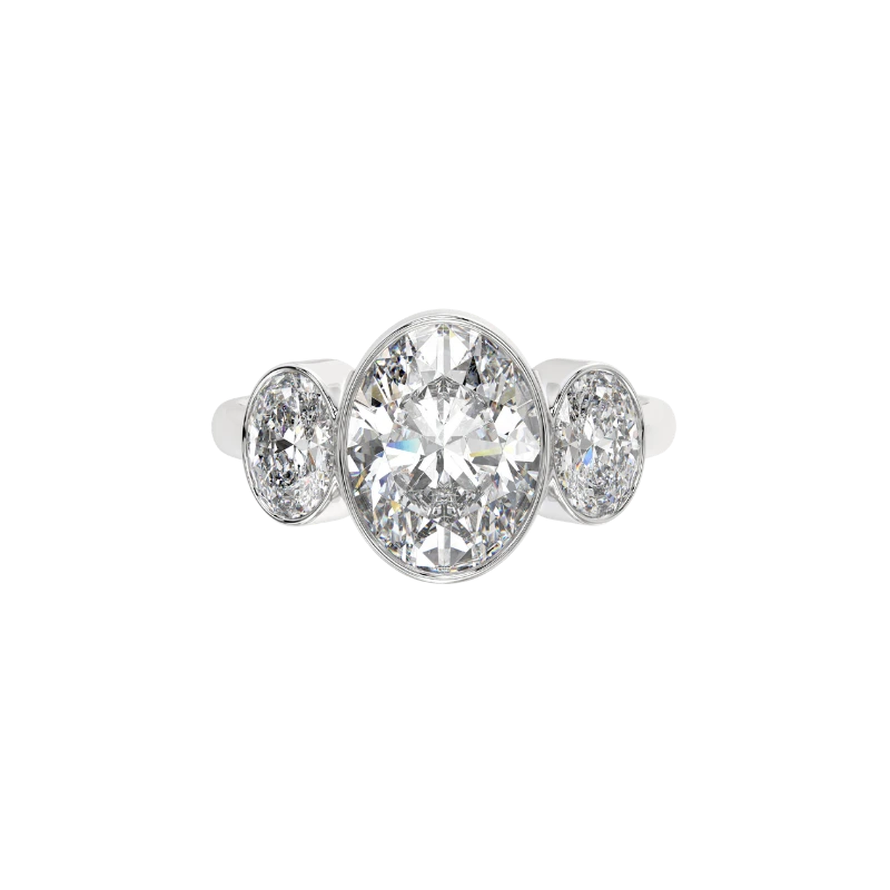 Modern Mosaic: 3.25 ct Oval Lab-Grown Diamond Ring in 18K Gold