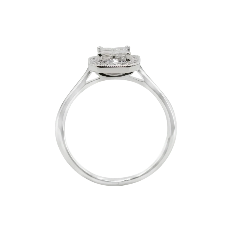 Princess Cluster Diamond Ring For Women