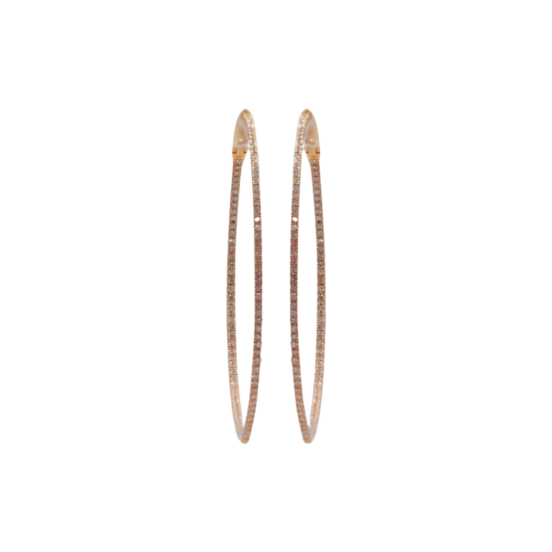 Rose Gold Dual Style Hoop Earrings