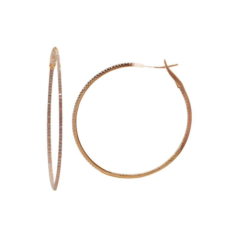 Rose Gold Dual Style Hoop Earrings