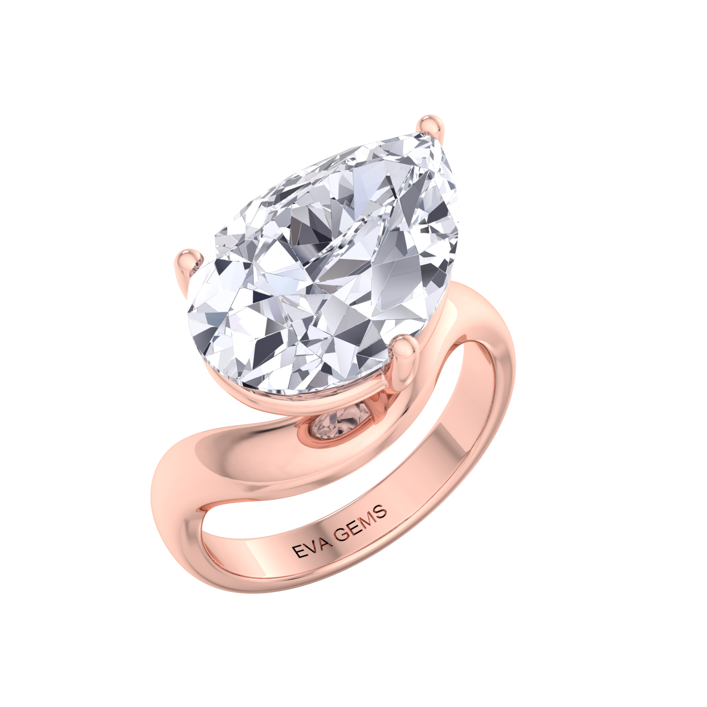 3.5-Carat Pear-Cut Lab-Grown Diamond Solitaire Ring – VS1 Clarity, G Color