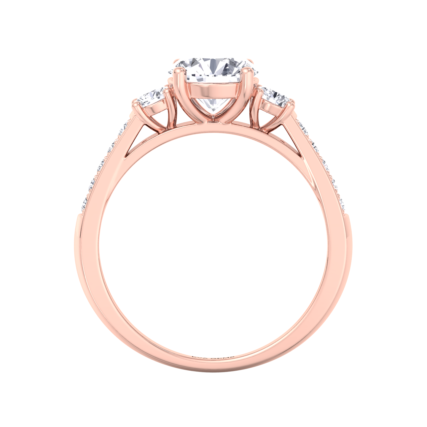 Ethical diamond engagement ring with three stones
