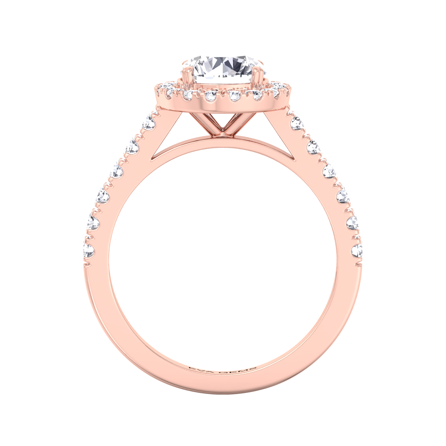 Round Cut Halo Engagement Ring - Eva Gems