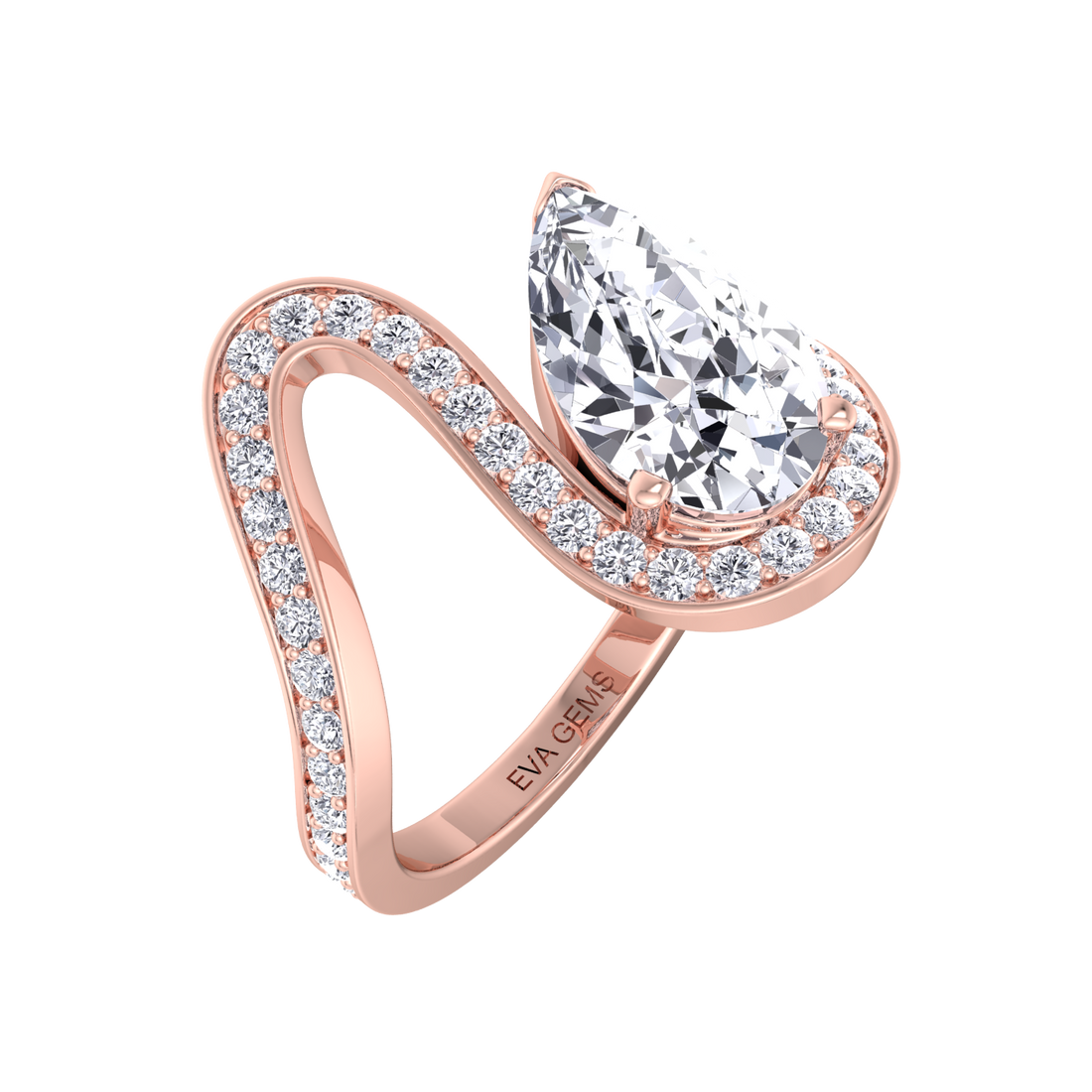 Floating Diamond Trace Pavé Ring - Eva Gems