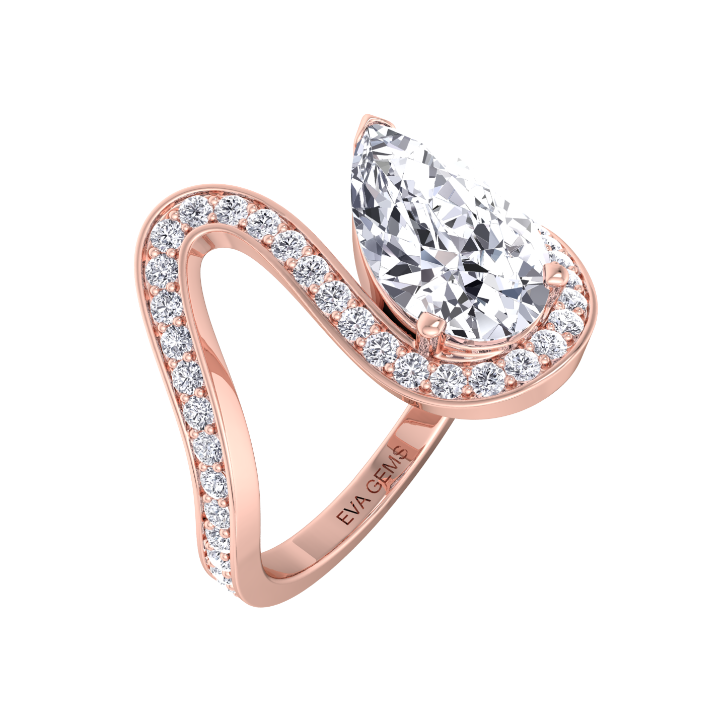 Floating Diamond Trace Pavé Ring - Eva Gems