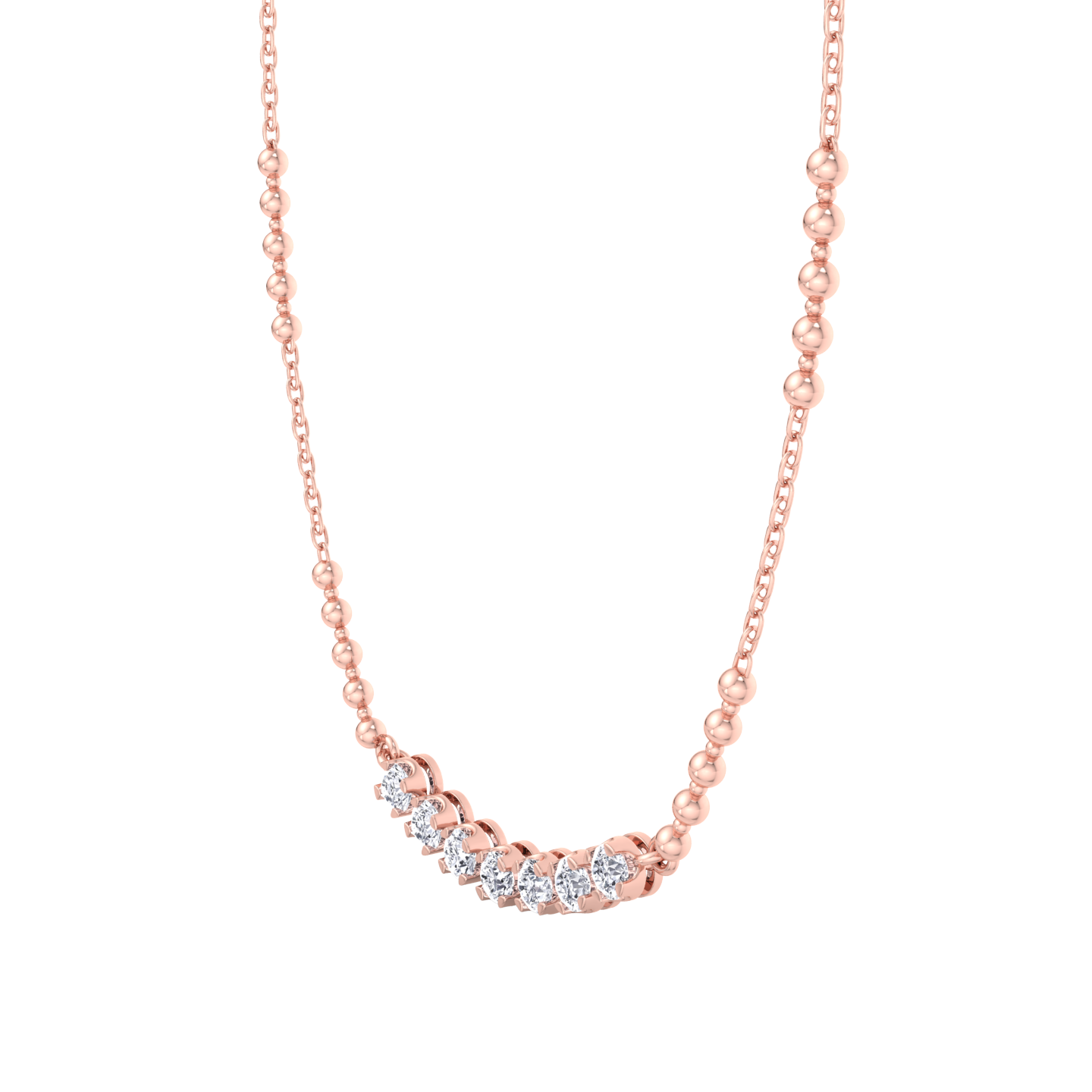 Semi-Tennis Riviera Stacking Diamond Pendant Necklace – EVA GEMS