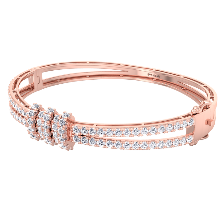 Timeless Triple-Row Diamond Bangle - EVA GEMS