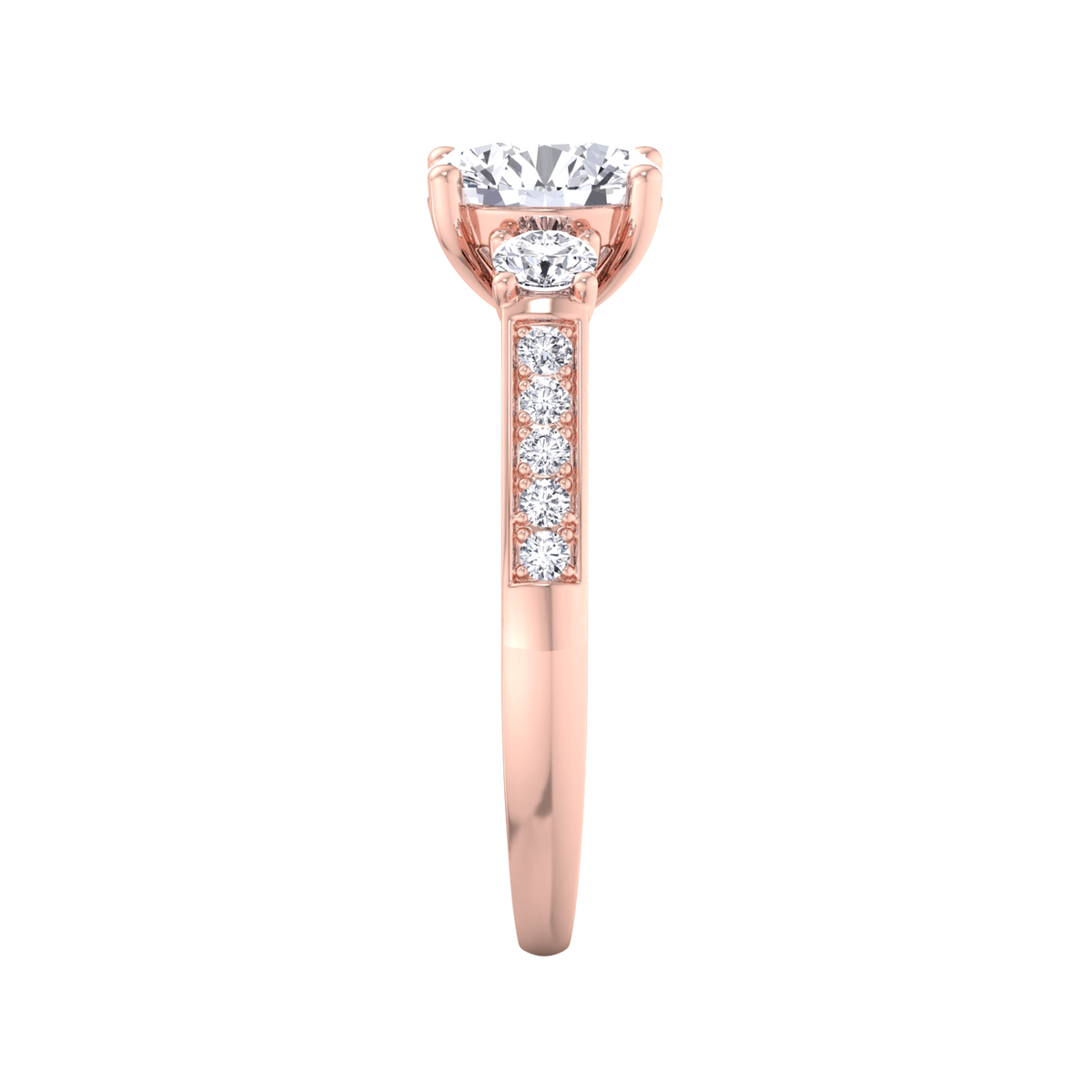 Trilogy Engagement Ring | Three-Stone Diamond Ring by Eva Gems