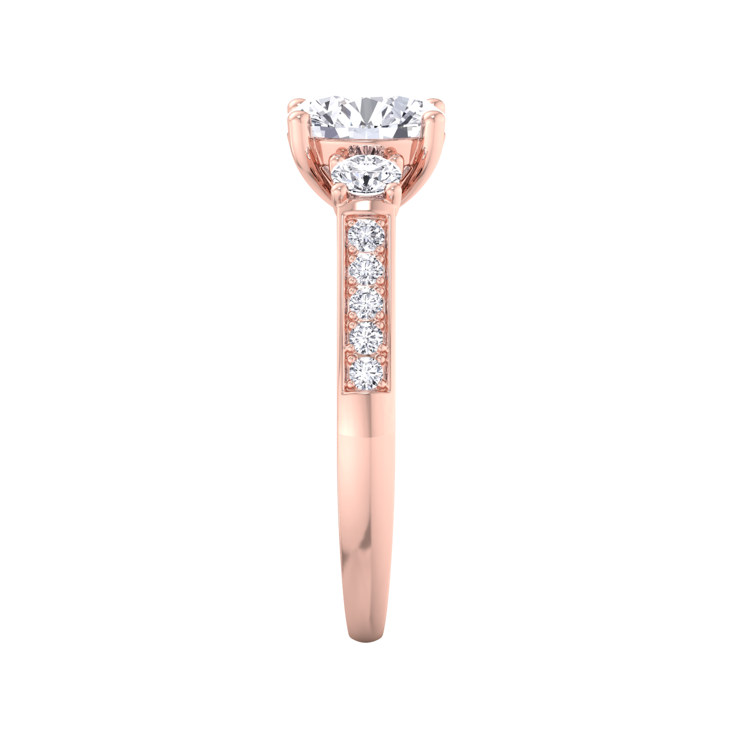 Dubai jewelry: timeless trilogy engagement ring design
