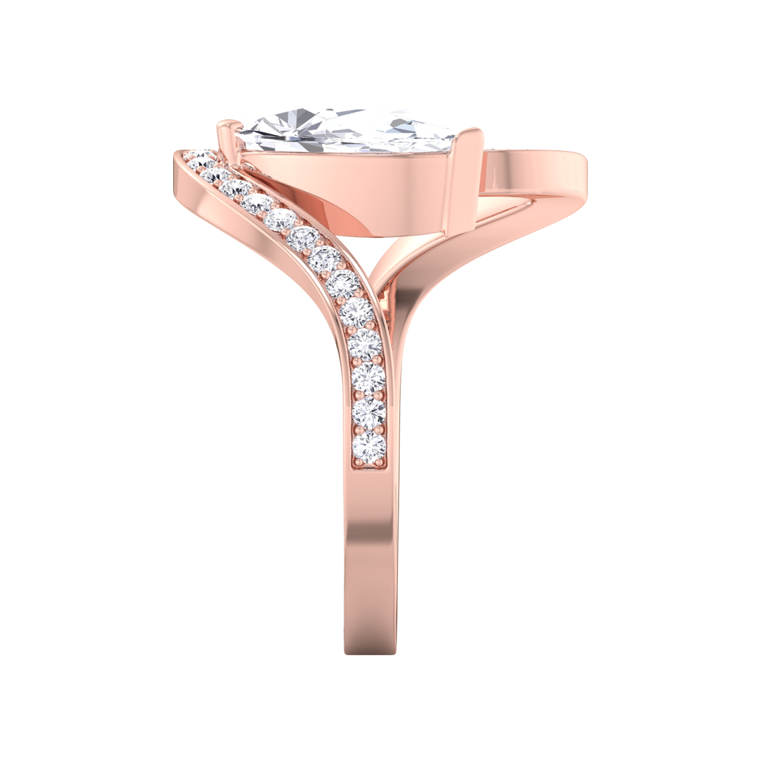 Floating Diamond Trace Pavé Ring - Eva Gems